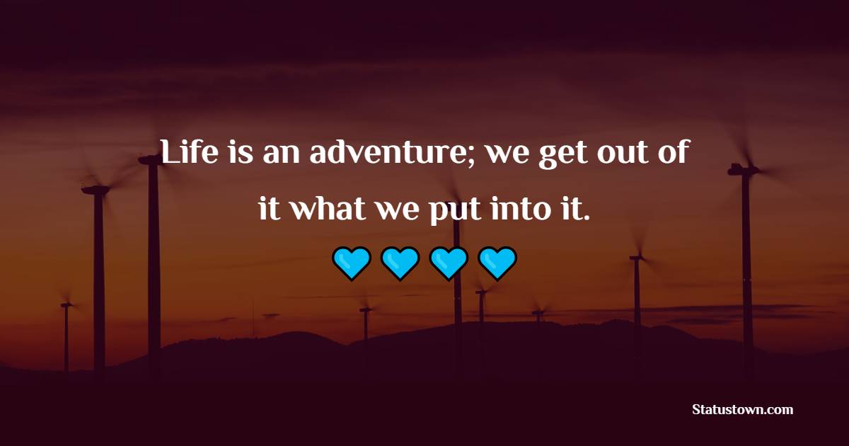 Life is an adventure; we get out of it what we put into it. - Positive Monday Quotes