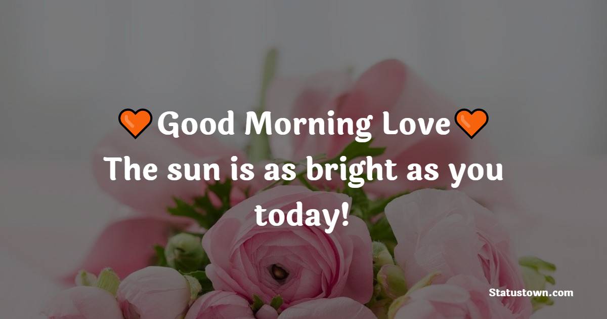 Good morning love! The sun is as bright as you today! - Romantic Good Morning Messages 