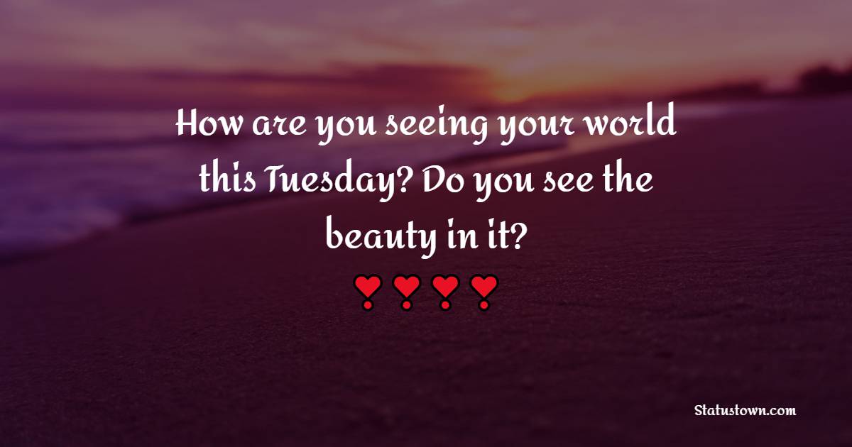 How are you seeing your world this Tuesday? Do you see the beauty in it?