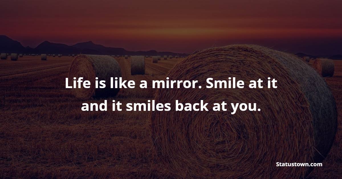 Life is like a mirror. Smile at it and it smiles back at you. - Unique Quotes