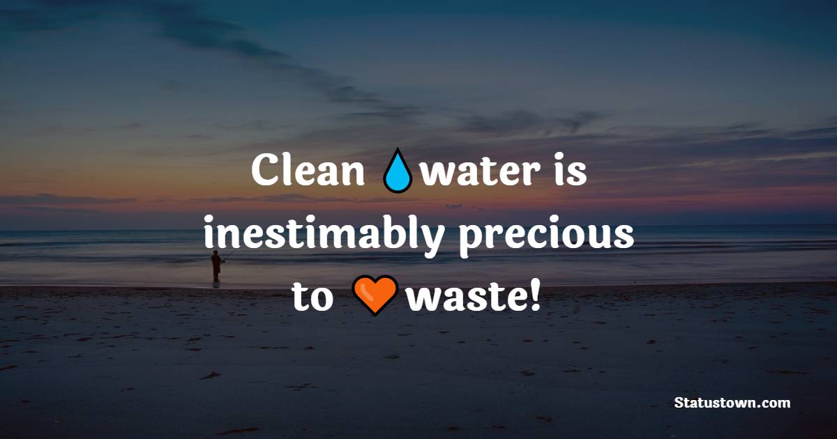 Clean water is inestimably precious to waste! - Water Quotes