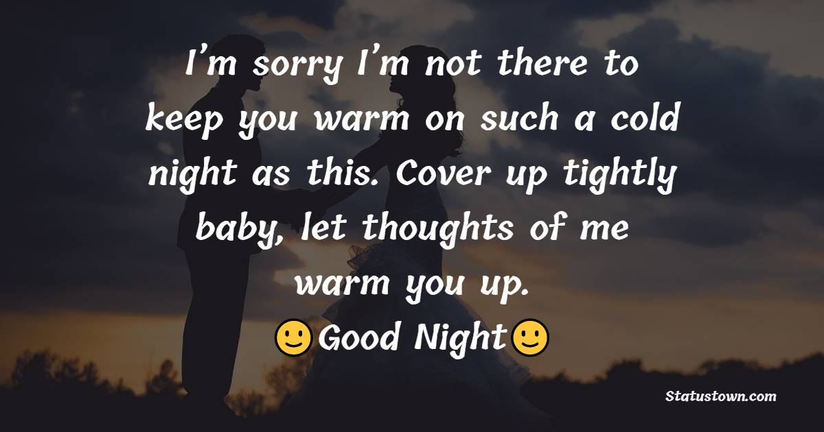 I’m sorry I’m not there to keep you warm on such a cold night as this. Cover up tightly baby, let thoughts of me warm you up. - good night Messages For Girlfriend