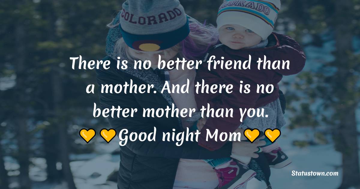 There is no better friend than a mother. And there is no better mother than you. Good night, Mom. - good night Messages For mom