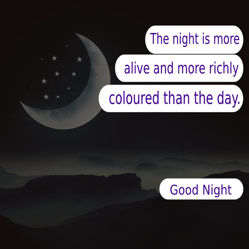 The night is more alive and more richly colored than the day.