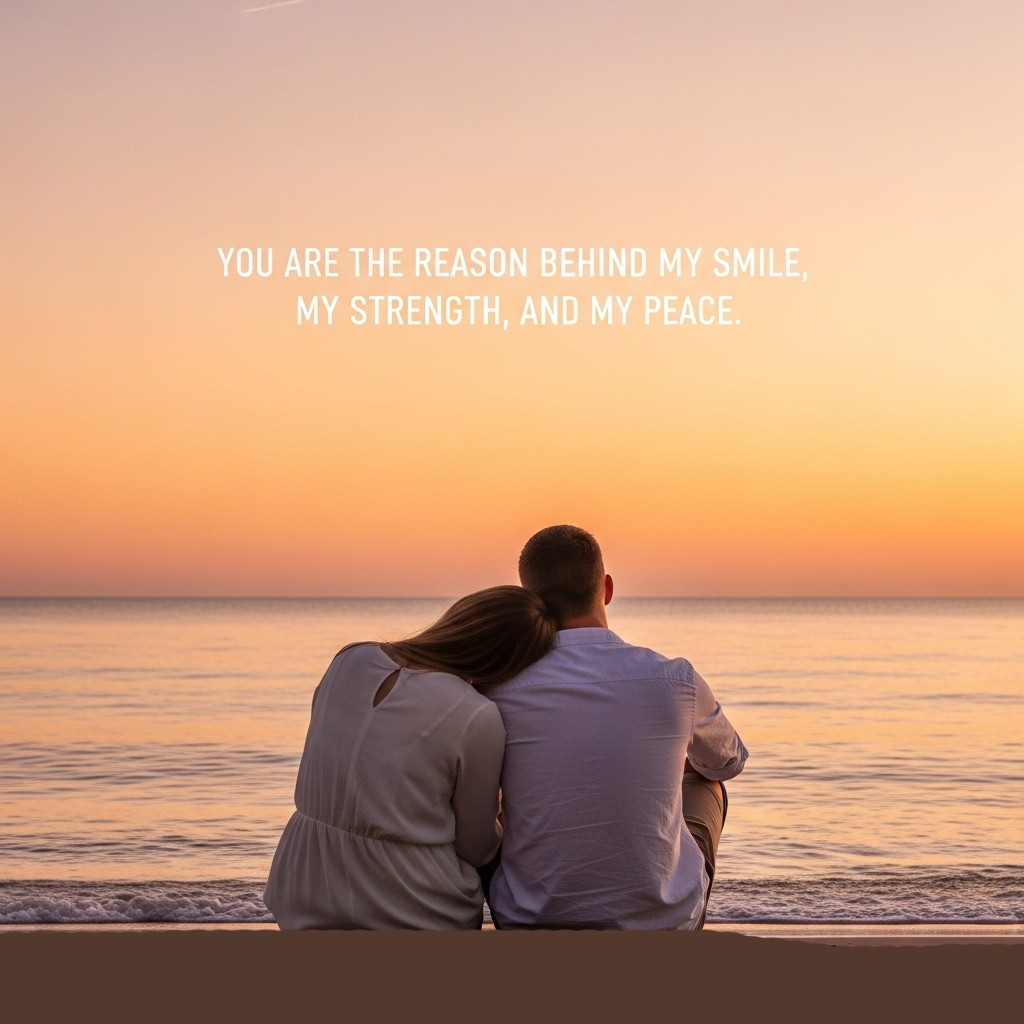 You are the reason behind my smile, my strength, and my peace.