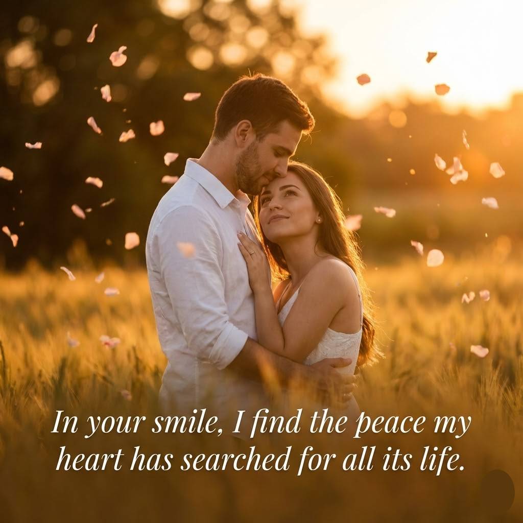In your smile, I find the peace my heart has searched for all its life.