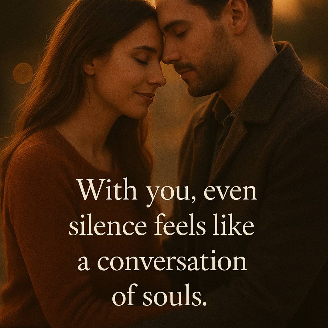 With you, even silence feels like a conversation of souls.