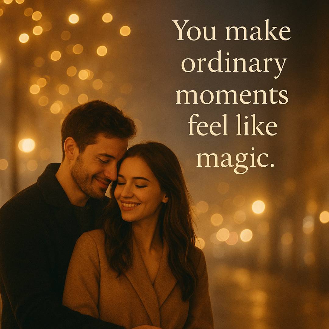 You make ordinary moments feel like magic.