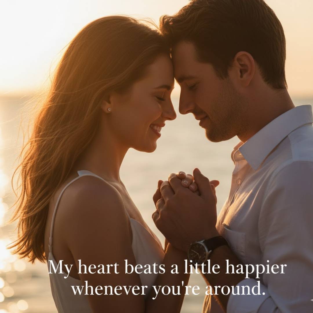My heart beats a little happier whenever you’re around.