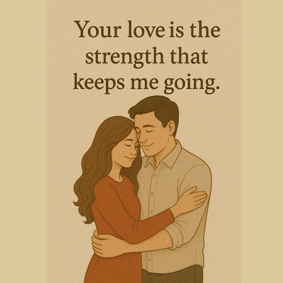 Your love is the strength that keeps me going.