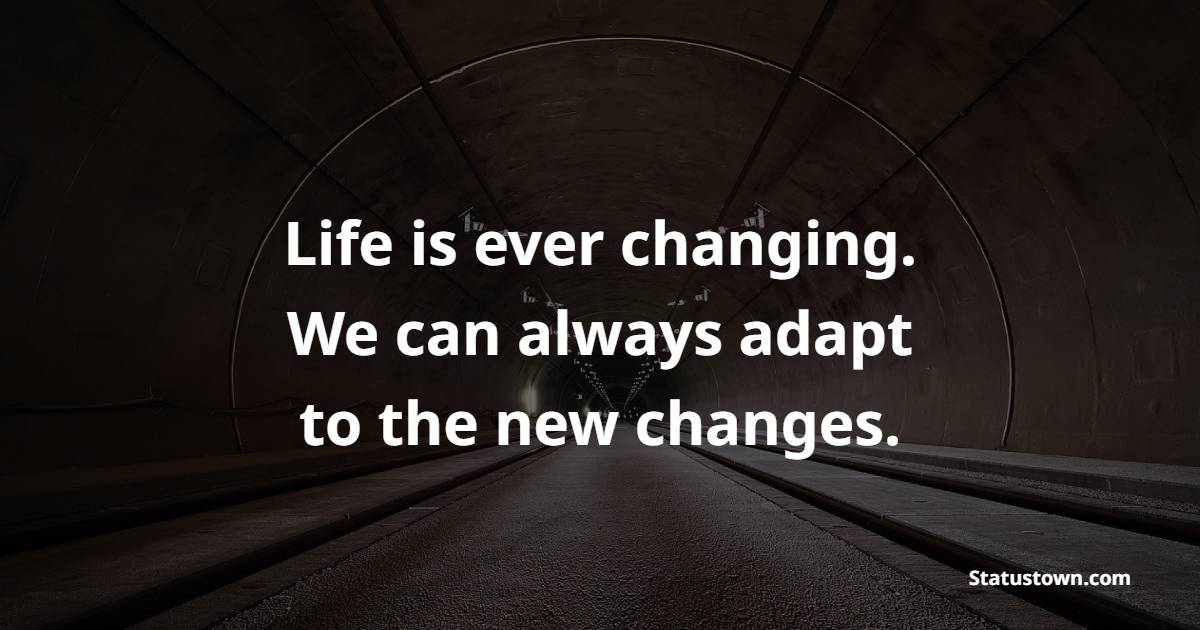 Life is ever changing. We can always adapt to the new changes. - Adaptability Quotes