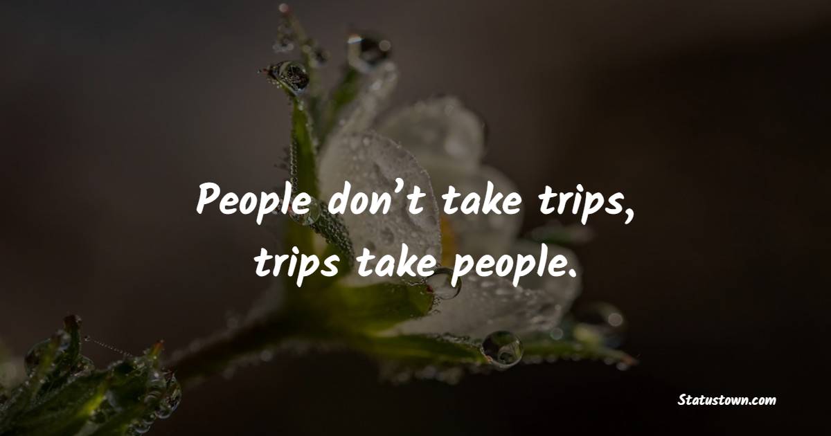People don’t take trips, trips take people.