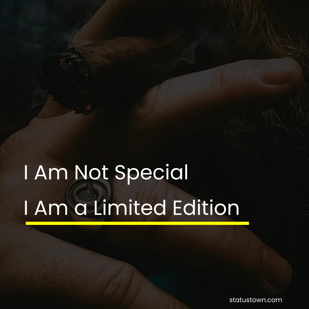 I am not special. I am a limited edition. - attitude status