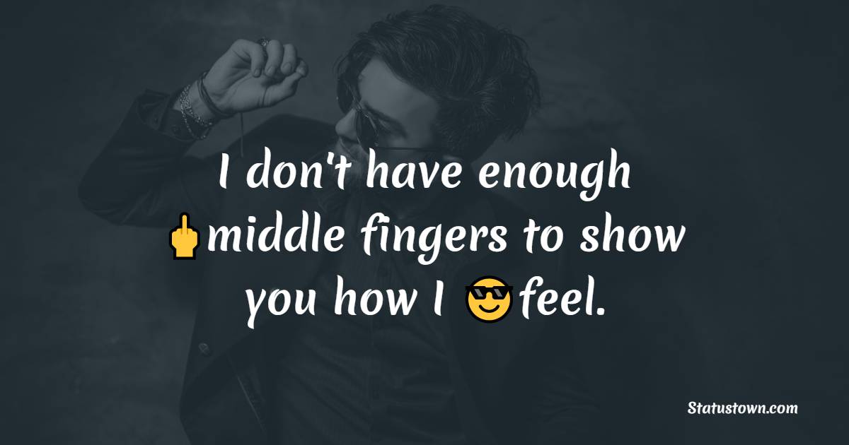 I dont have enough middle fingers to show you how i feel. - attitude status