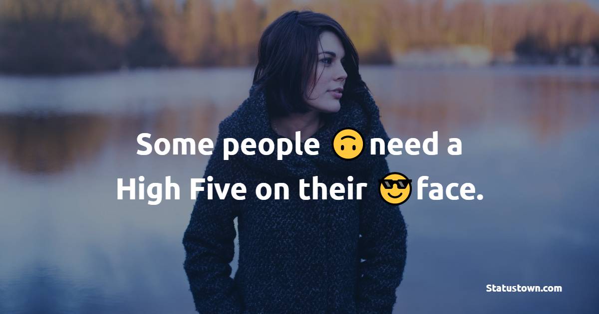 Some people need a High Five on their face. - attitude status