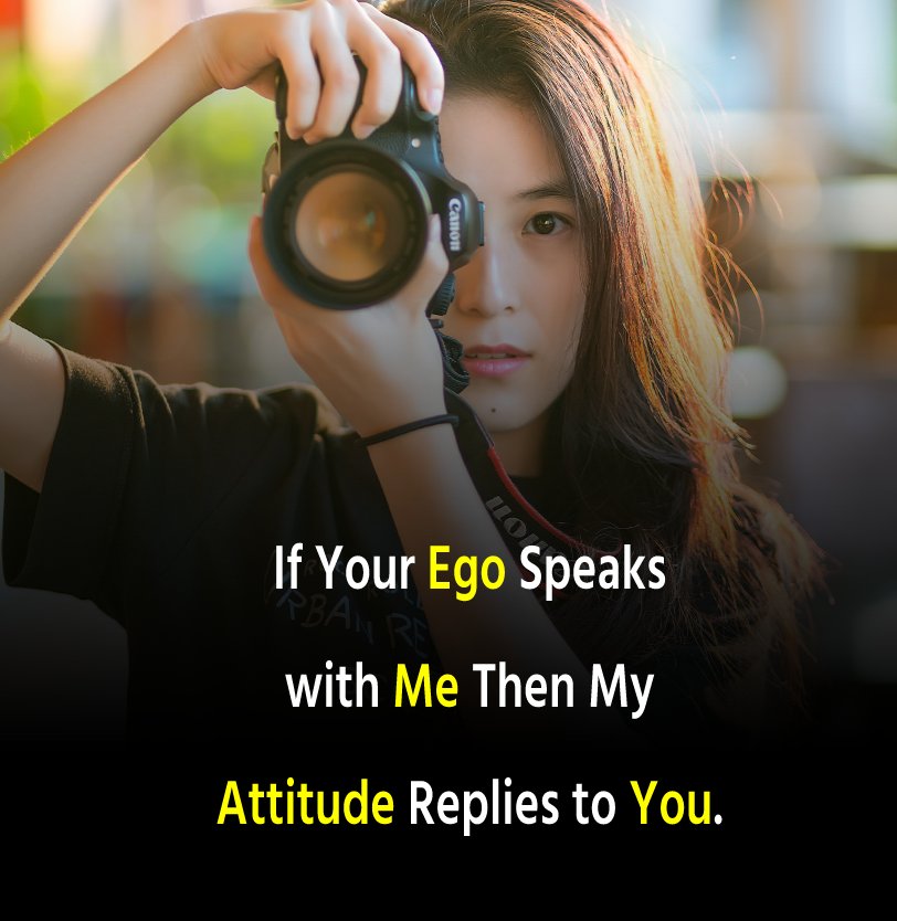 If your ego speaks with me then my attitude replies to you. - attitude status