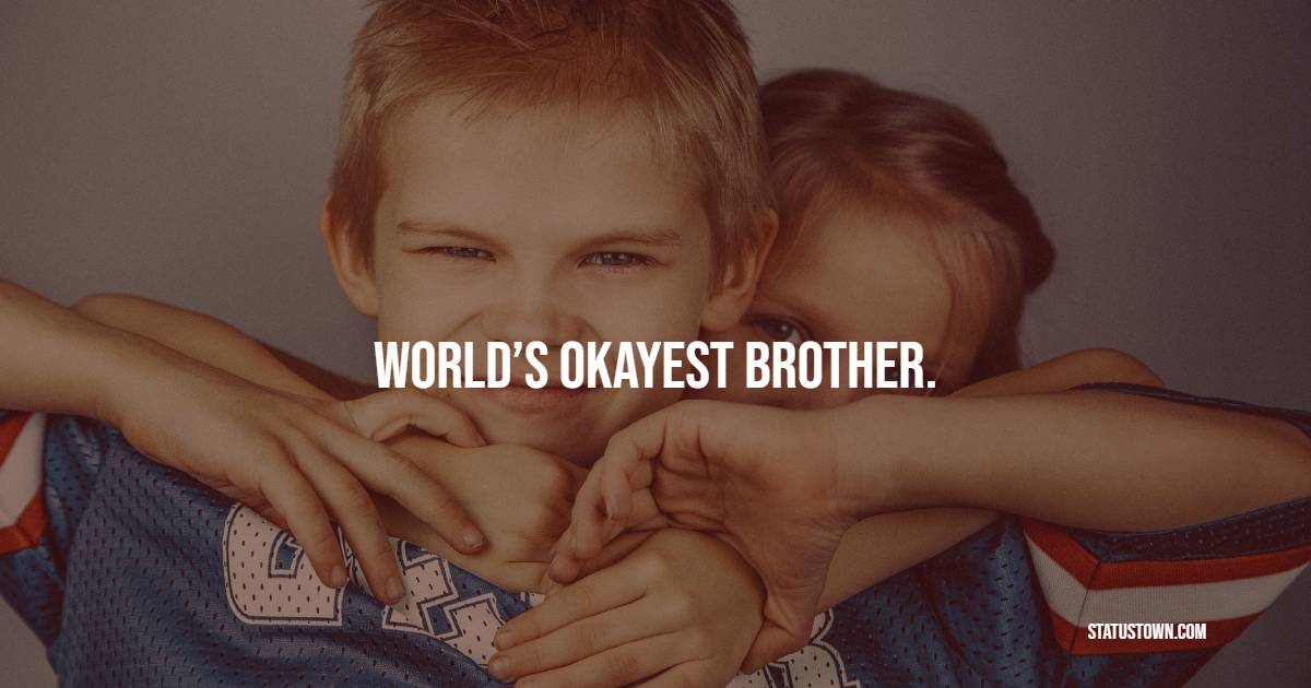 World’s Okayest Brother. - Brother Quotes