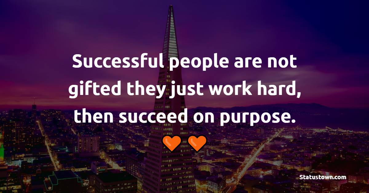 Successful people are not gifted; they just work hard, then succeed on purpose. - College Quotes 