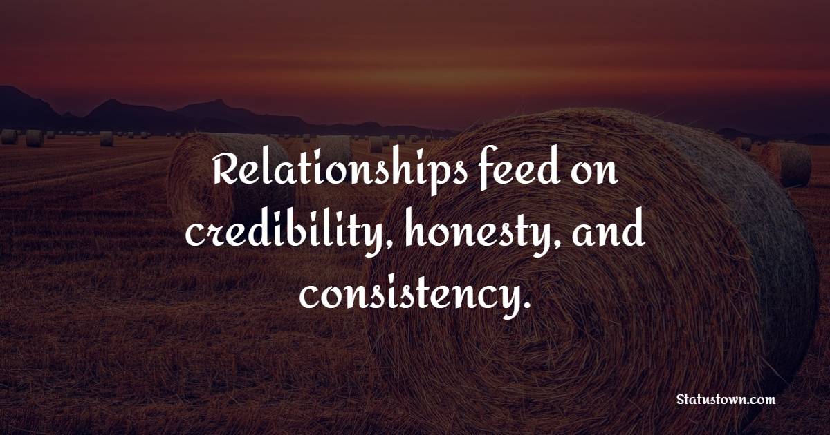 Relationships feed on credibility, honesty, and consistency. - Consistency Quotes