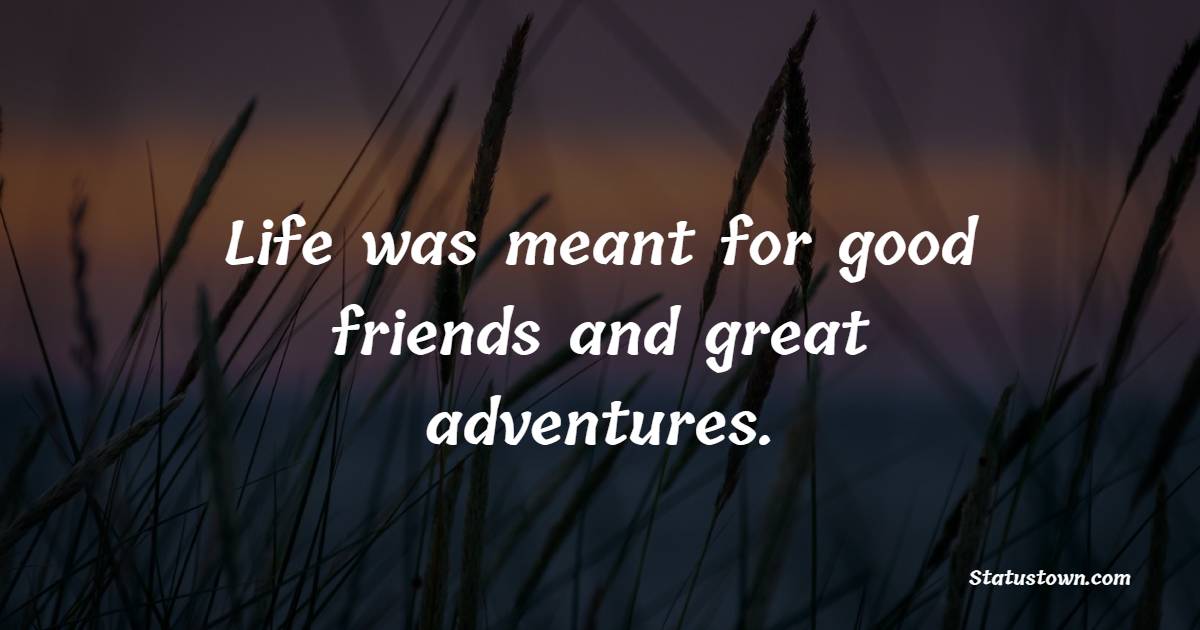 Life was meant for good friends and great adventures. - Deep Quotes 