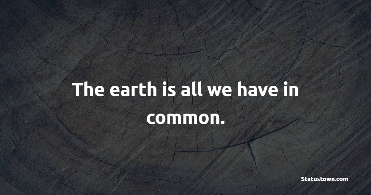 The earth is all we have in common. - Earth Quotes