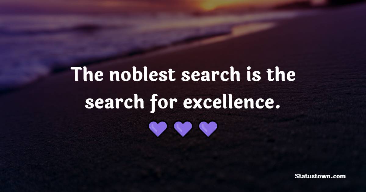 The noblest search is the search for excellence. - Excellence Quotes