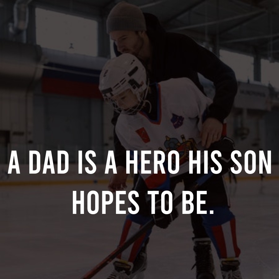 A dad is a hero his son hopes to be. - Father and Son Quotes
