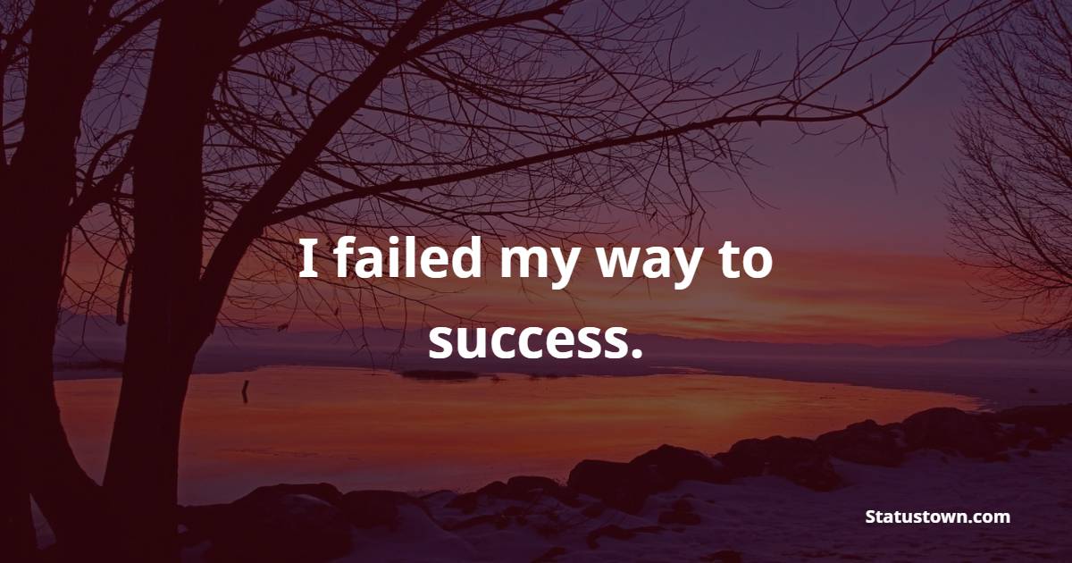 I failed my way to success.