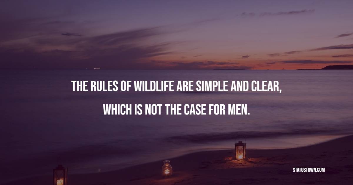 The rules of wildlife are simple and clear, which is not the case for men. - Forest Quotes