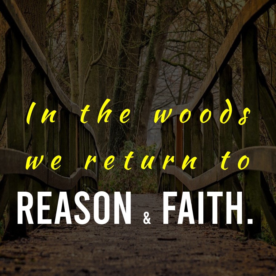 In the woods, we return to reason and faith. - Forest Quotes