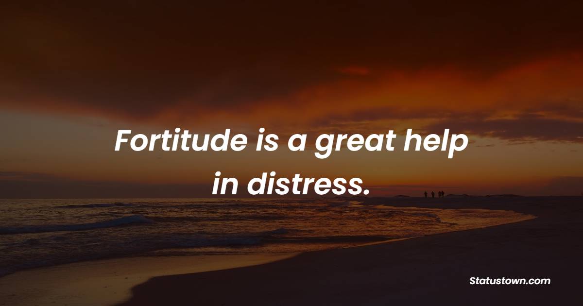 Fortitude is a great help in distress. - Fortitude Quotes 
