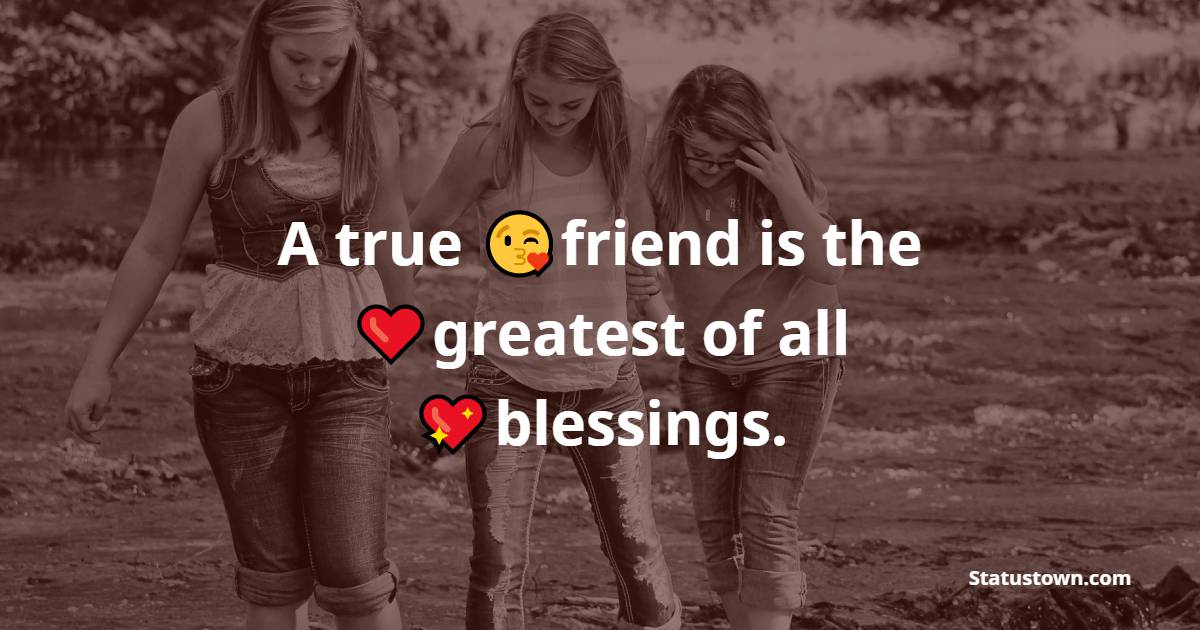 A true friend is the greatest of all blessings. - friends status