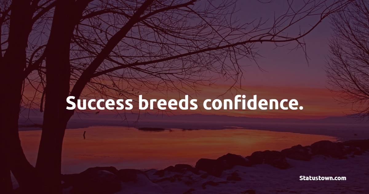 Success breeds confidence. - Future Message  