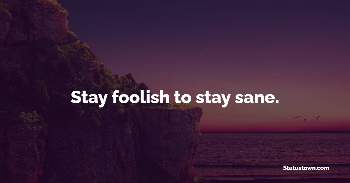 Stay foolish to stay sane. - Future Message  