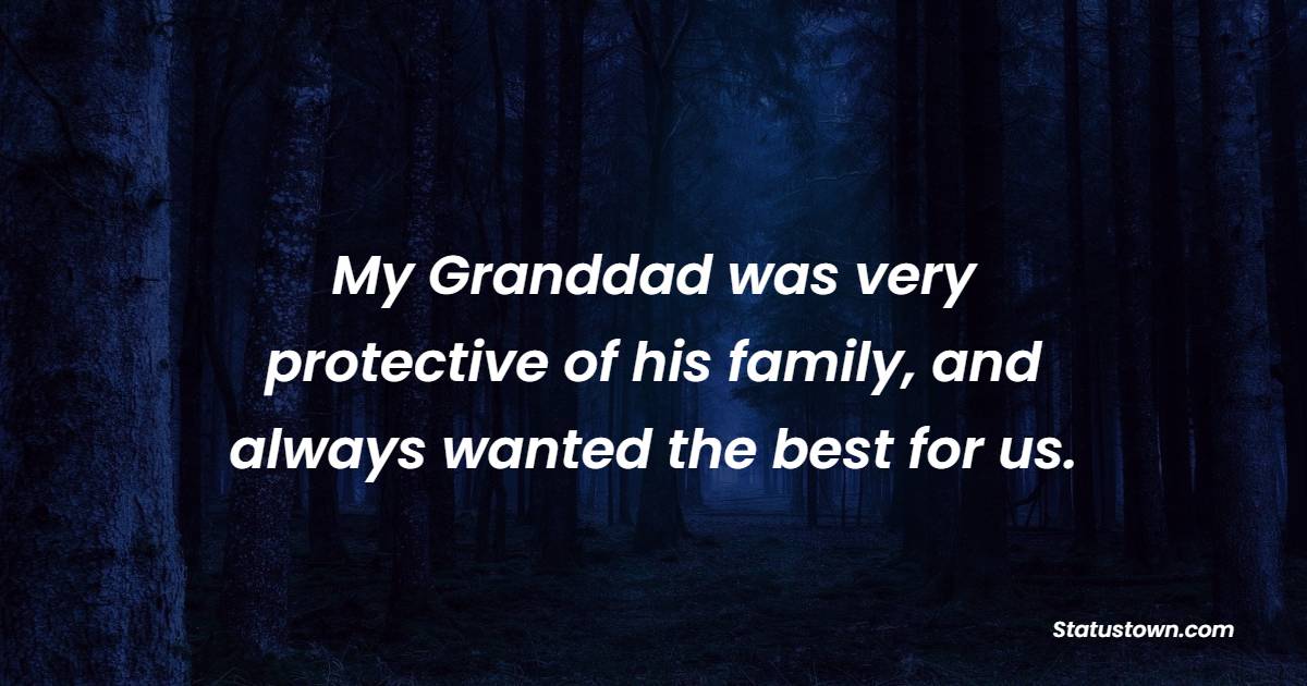 My Granddad was very protective of his family, and always wanted the best for us. - Grandfather Quotes 