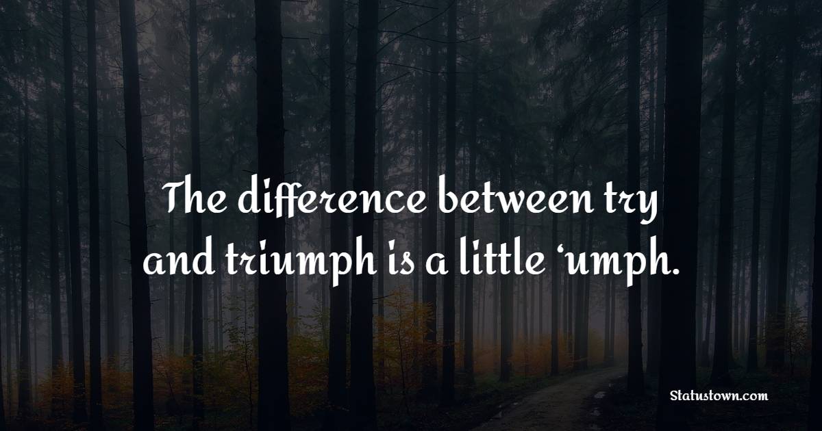 The difference between try and triumph is a little ‘umph. - Gym Workout Quotes
