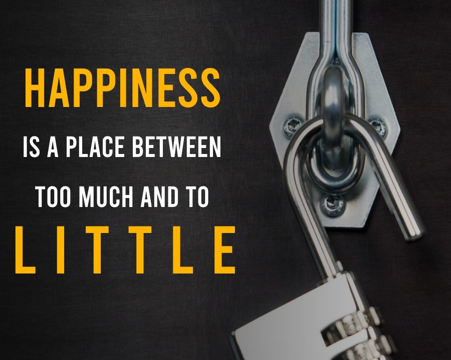 Happiness is a place between too much and too little. - Happiness Quotes 