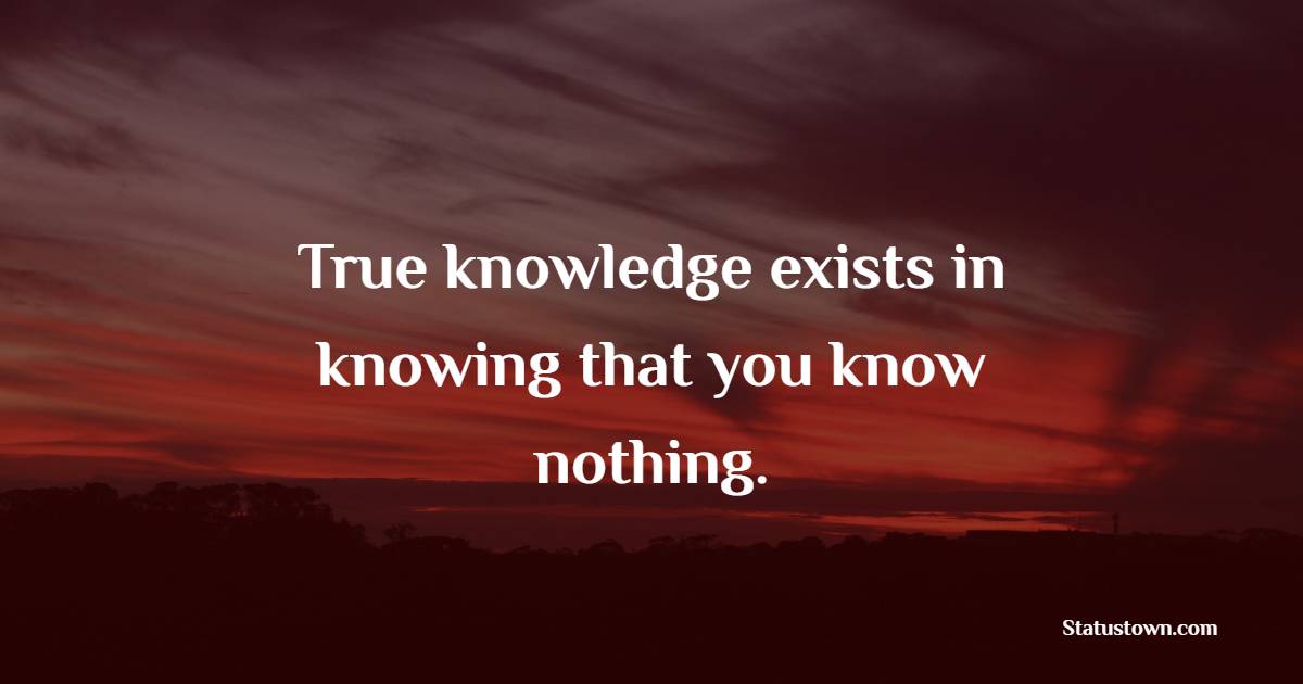 True knowledge exists in knowing that you know nothing. - Humility Quotes