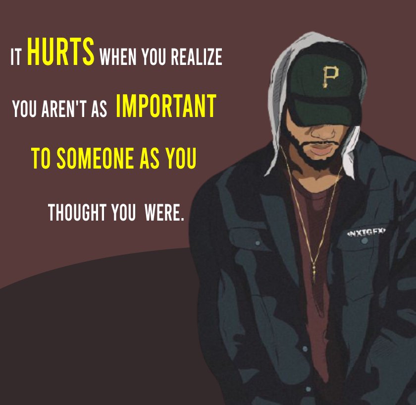 It hurts when you realize you aren't as important to someone as you thought you were. - hurt status 