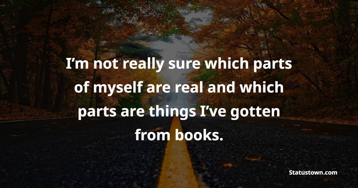 I’m not really sure which parts of myself are real and which parts are things I’ve gotten from books. - Identity Quotes 