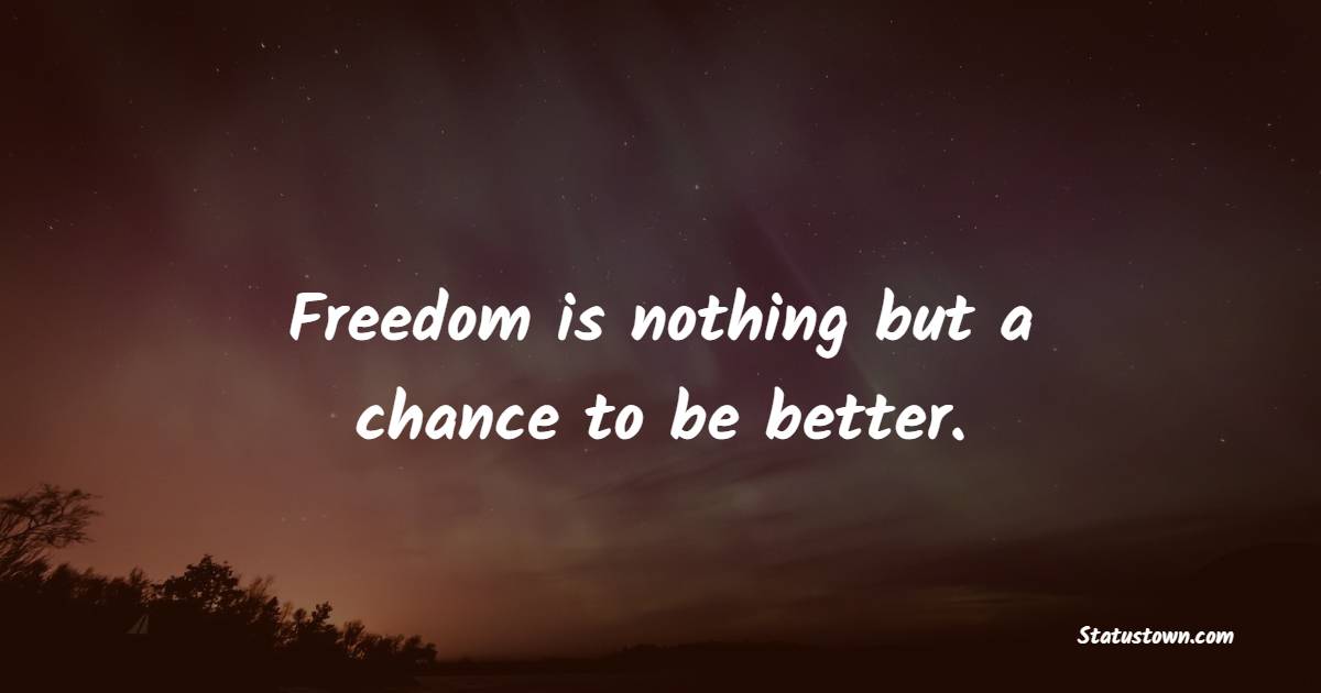 Freedom is nothing but a chance to be better. - Independence Quotes 