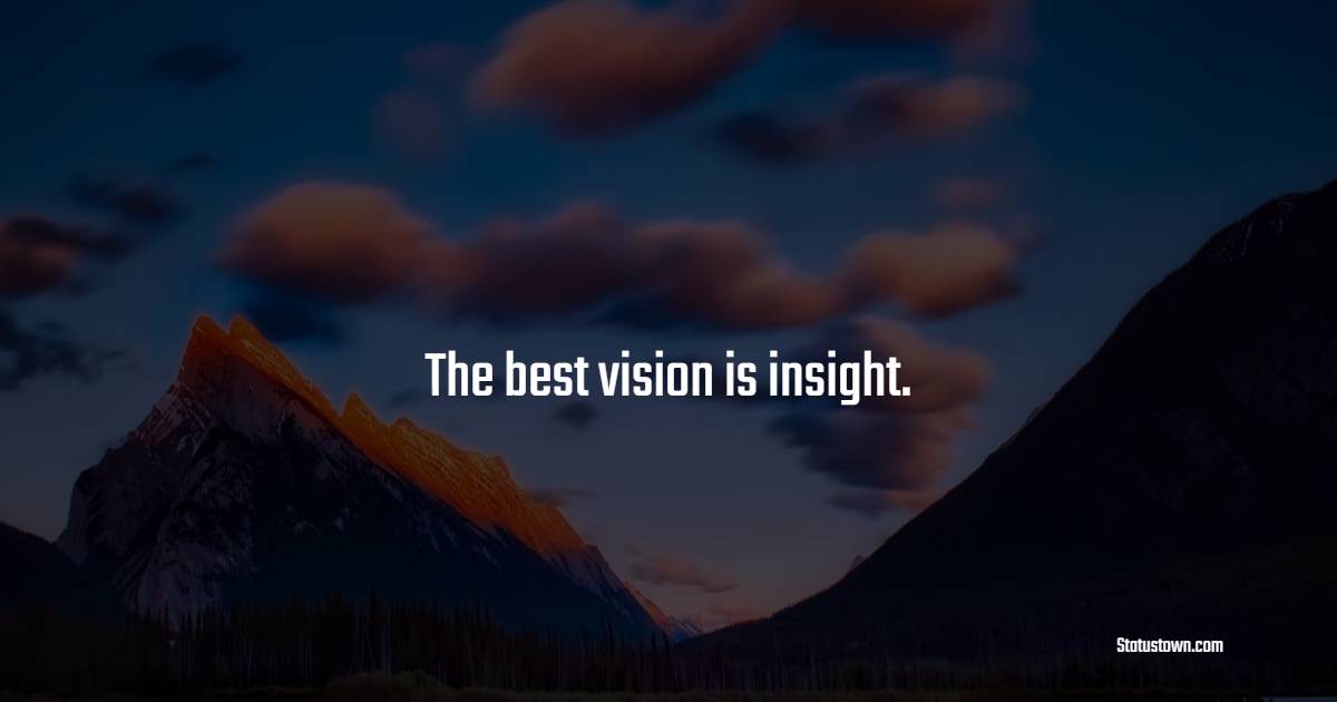 The best vision is insight. - Insight Quotes 
