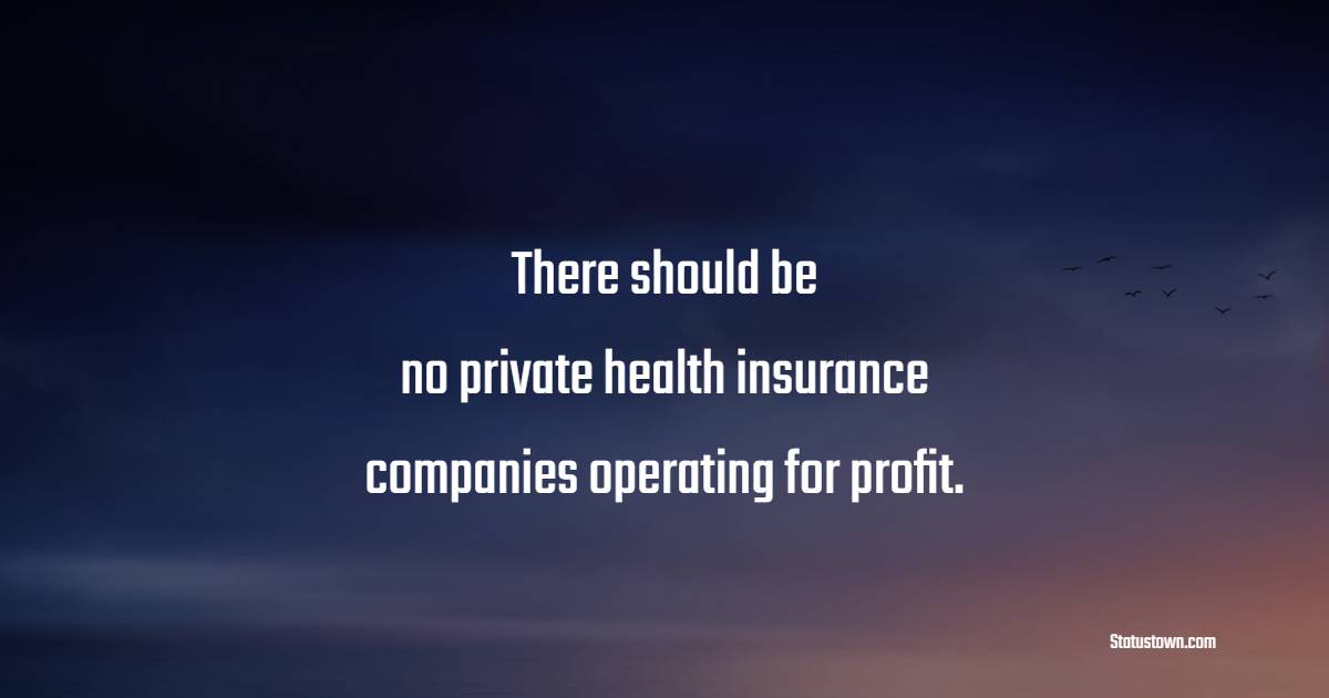 There should be no private health insurance companies operating for profit. - Insurance Quotes 