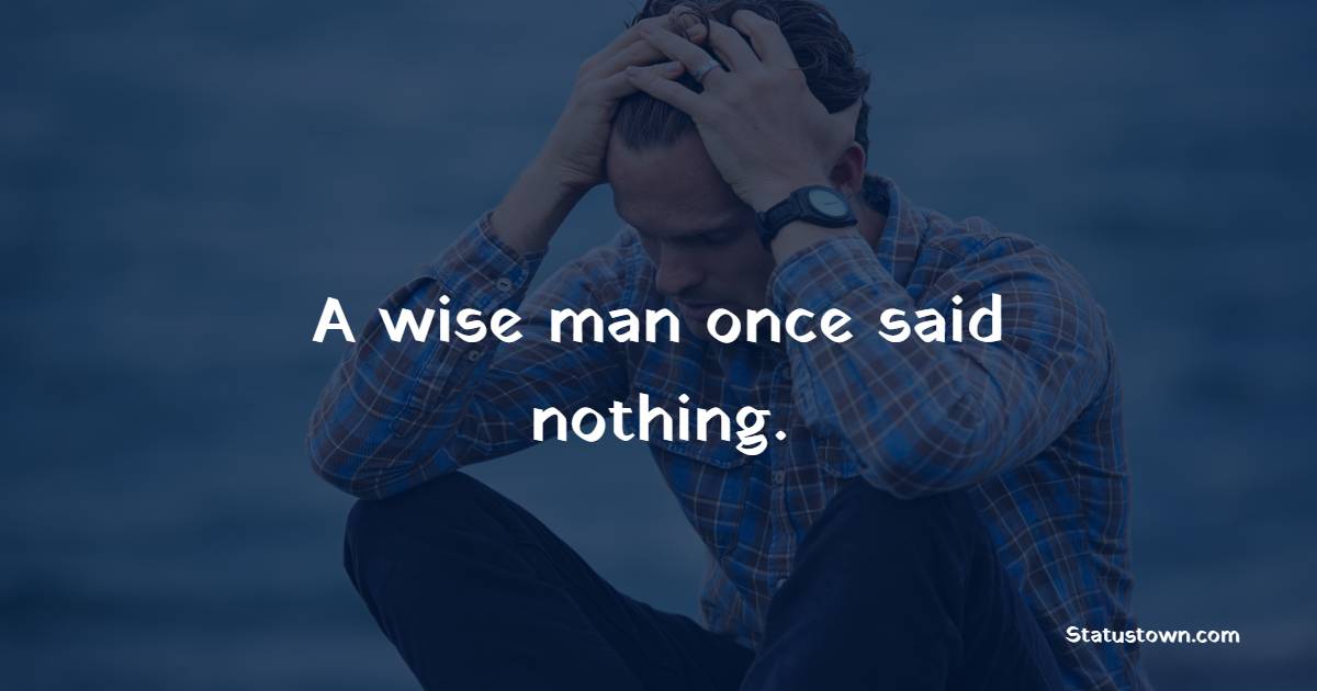 A wise man once said nothing.
