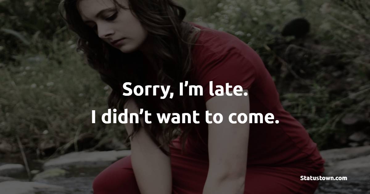 Sorry, I’m late. I didn’t want to come. - Introvert Quotes