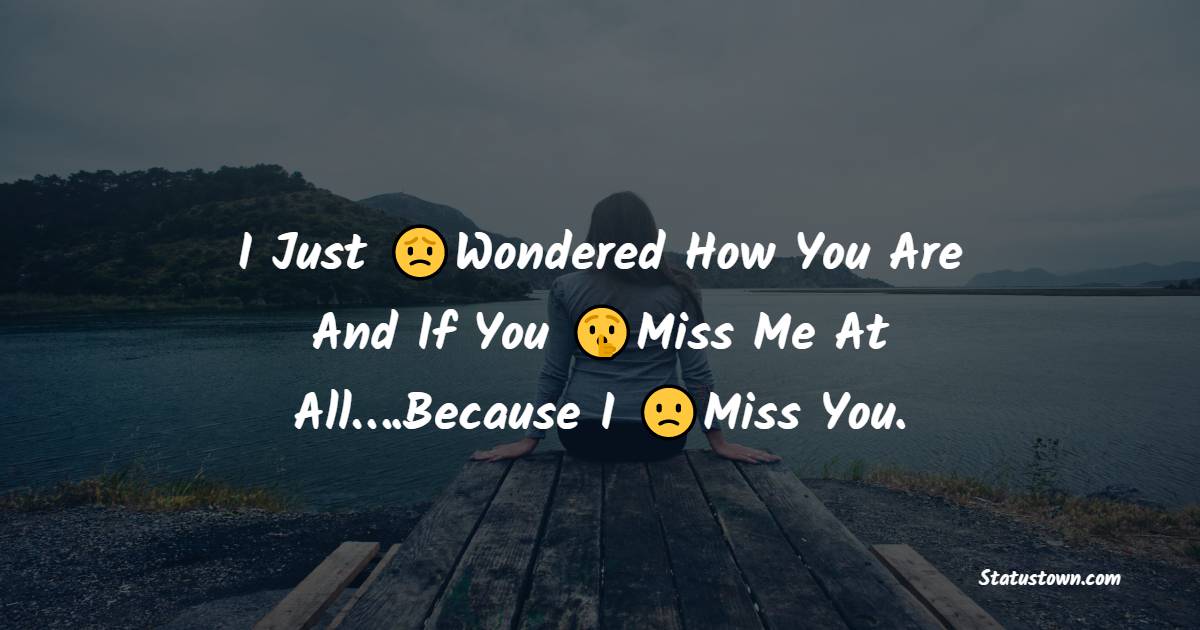 I Just Wondered How You Are And If You Miss Me At All….Because I Miss You. A Lot !!! - miss you status 