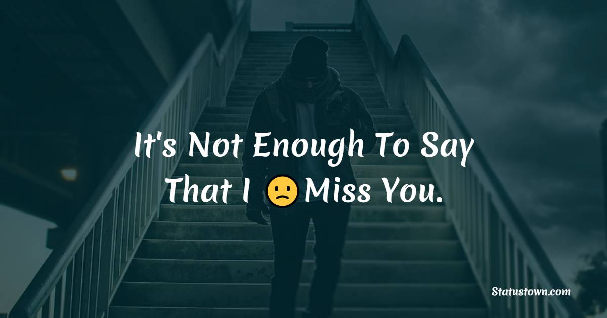 It's Not Enough To Say That I Miss You. - miss you status 