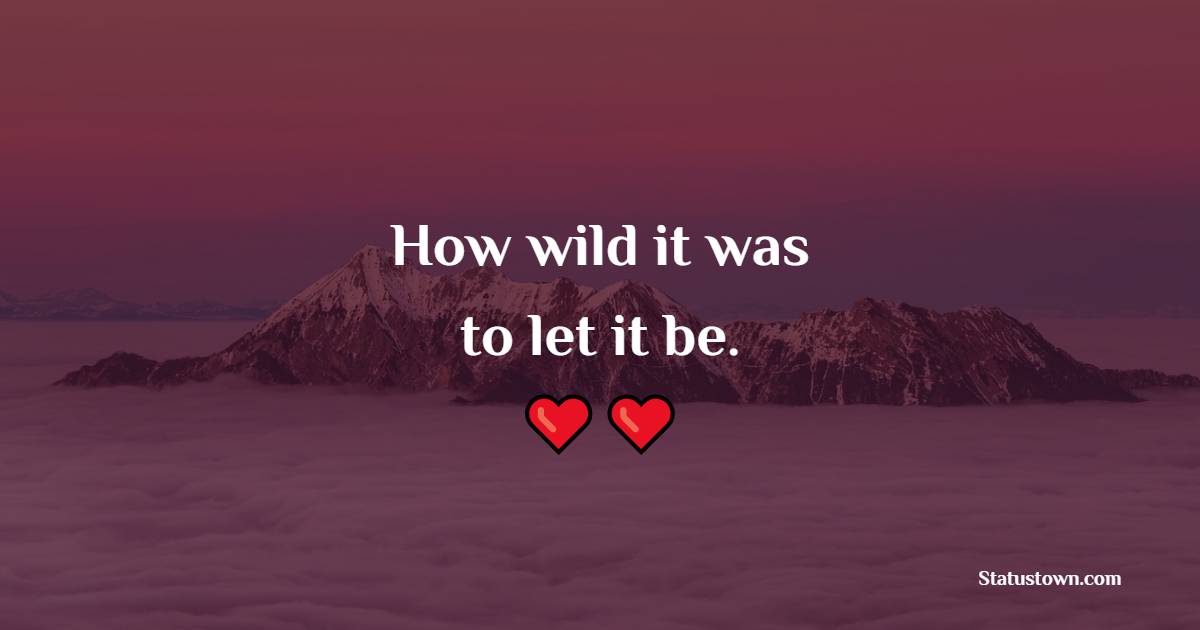 How wild it was, to let it be. - Mountain Quotes