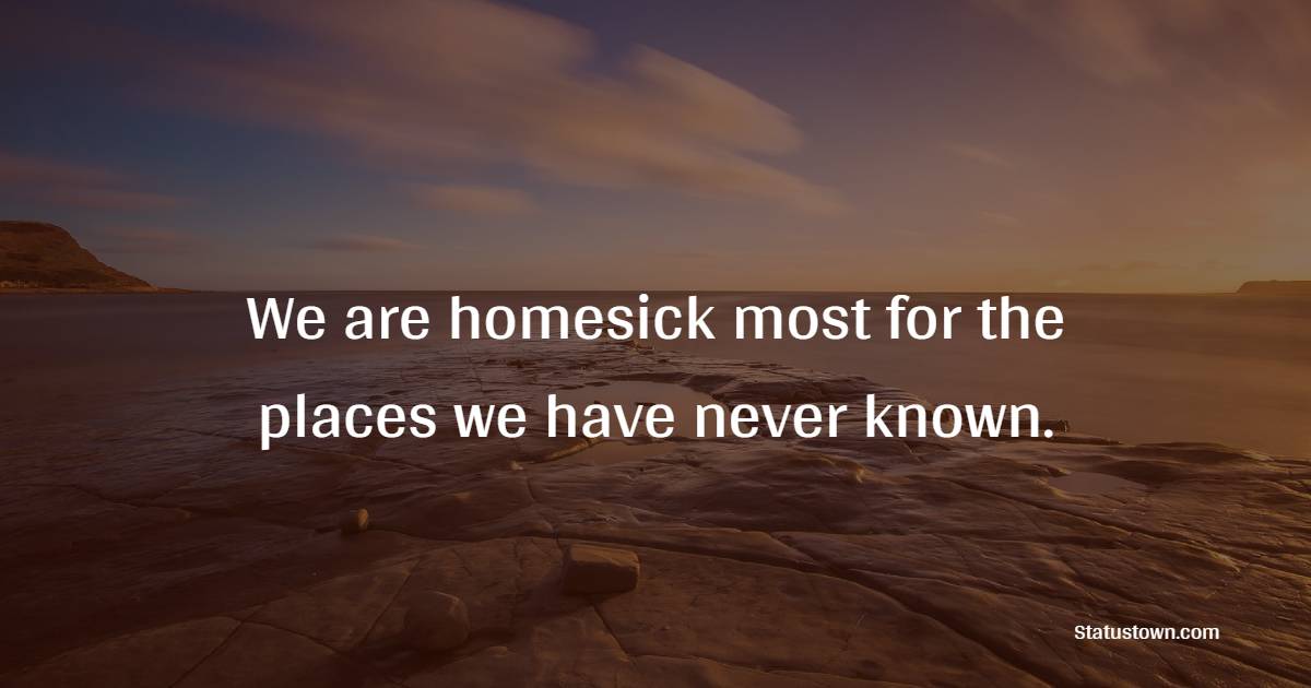 We are homesick most for the places we have never known.