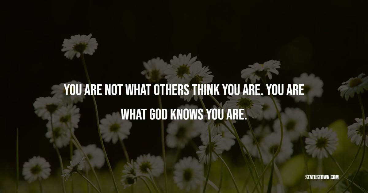 You are not what others think you are. You are what God knows you are. - Power Quotes 
